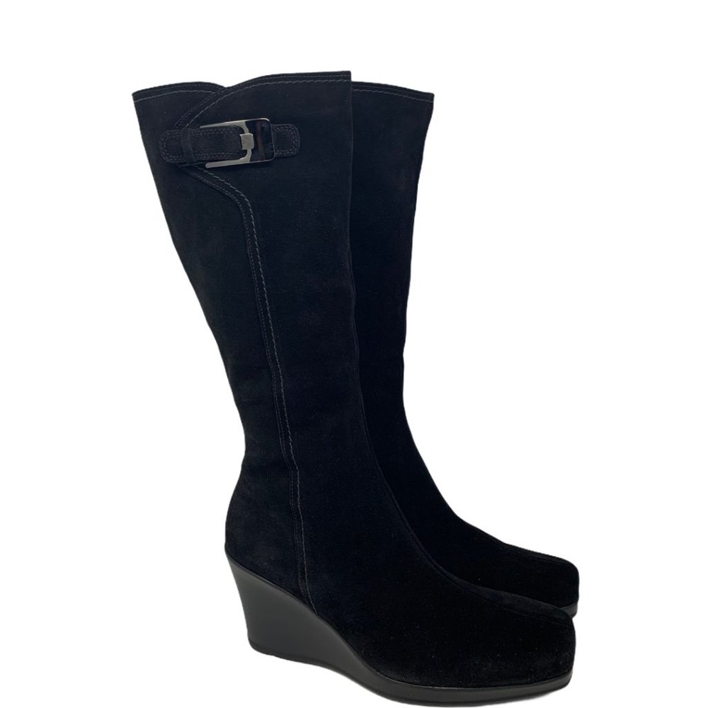 New La Canadienne Isadora Waterproof Wedge Boots - Picture 1 of 8